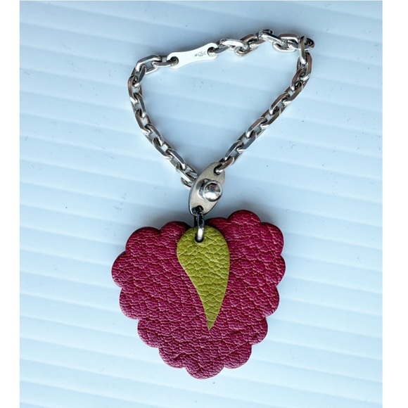 Hermes Paris Raspberry Bag Charm Key Chain Fruit Red Silver - Picture 6 of 12